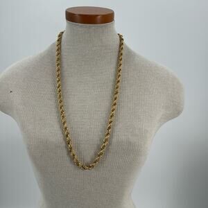Vintage goldtone twisted chain necklace